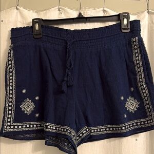 EUC Jcrew Navy Blue Embroidered Women's Shorts